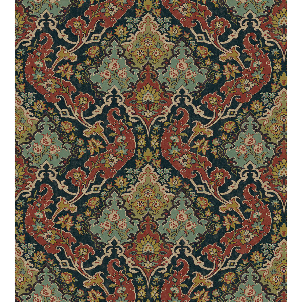 Pushkin Multi-Coloured by Cole & Son Designer Wallcovering COLE & SON MARIINSKY DAMASK PAPER - 100% United Kingdom Horizontal: and Vertical: 15 27 - Swanky Fabrics -