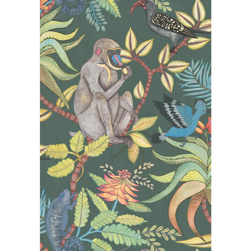 Savuti Dark Petrol Multi by Cole & Son Designer Wallcovering COLE & SON ARDMORE PAPER - 100% United Kingdom Horizontal: 20.5 and Vertical: 30 20.5 - Swanky Fabrics -