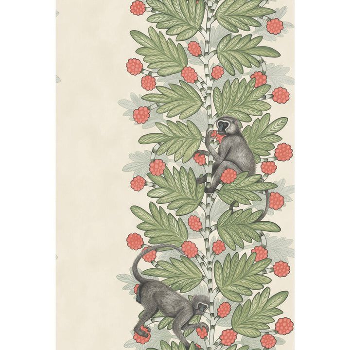 Acacia Green & Coral Berries by Cole & Son Designer Wallcovering COLE & SON ARDMORE PAPER - 100% United Kingdom - Horizontal: - and Vertical: 30 20.5 - Swanky Fabrics -