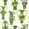 Khulu Vases Green & White by Cole & Son Designer Wallcovering