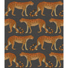 Leopard Walk Charcoal & Orange by Cole & Son Designer Wallcovering