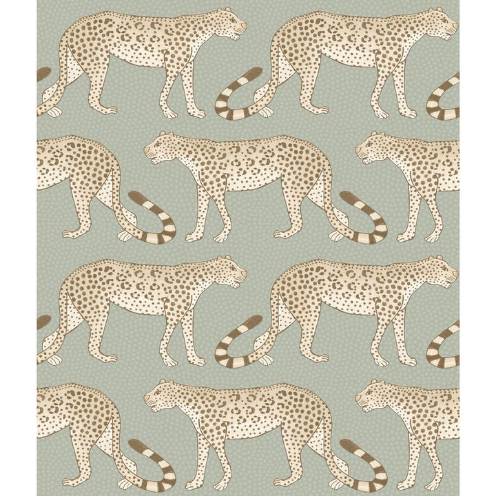 Leopard Walk Olive & White by Cole & Son Designer Wallcovering COLE & SON ARDMORE PAPER - 100% United Kingdom - Horizontal: - and Vertical: 12 20.5 - Swanky Fabrics -