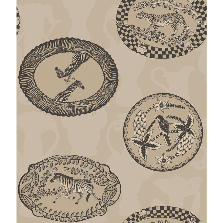 Matrinah Stone & Gilver by Cole & Son Designer Wallcovering COLE & SON ARDMORE PAPER - 100% United Kingdom Horizontal: and Vertical: 24 20.5 - Swanky Fabrics -