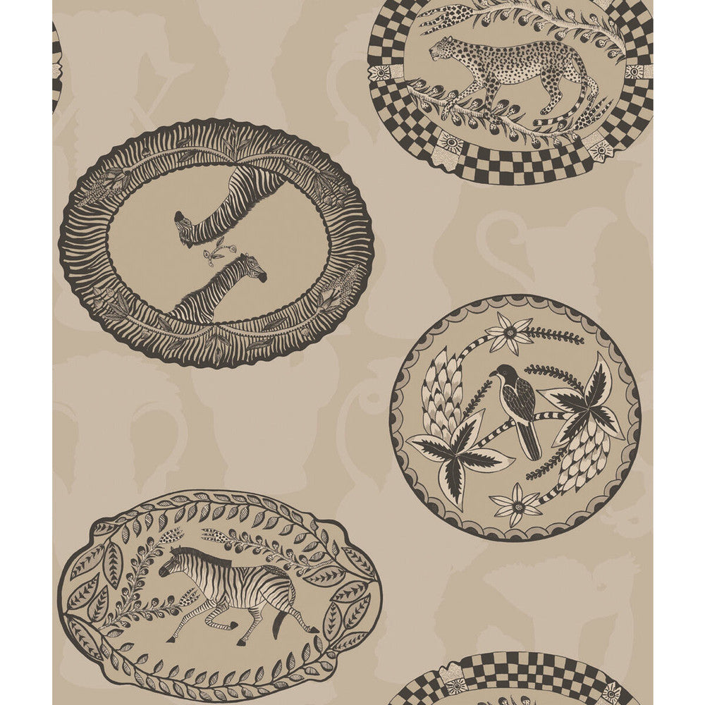 Matrinah Stone & Gilver by Cole & Son Designer Wallcovering COLE & SON ARDMORE PAPER - 100% United Kingdom Horizontal: and Vertical: 24 20.5 - Swanky Fabrics -