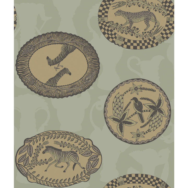 Matrinah Old Olive by Cole & Son Designer Wallcovering COLE & SON ARDMORE PAPER - 100% United Kingdom Horizontal: and Vertical: 24 20.5 - Swanky Fabrics -