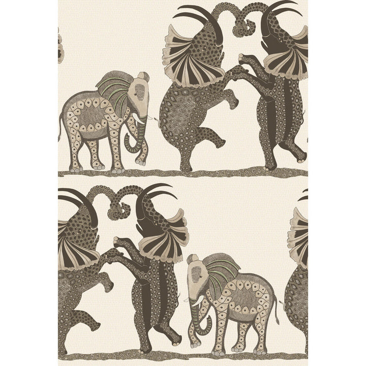 Safari Dance Neutral & Charcoal by Cole & Son Designer Wallcovering COLE & SON ARDMORE PAPER - 100% United Kingdom Horizontal: and Vertical: 30 20.5 - Swanky Fabrics -