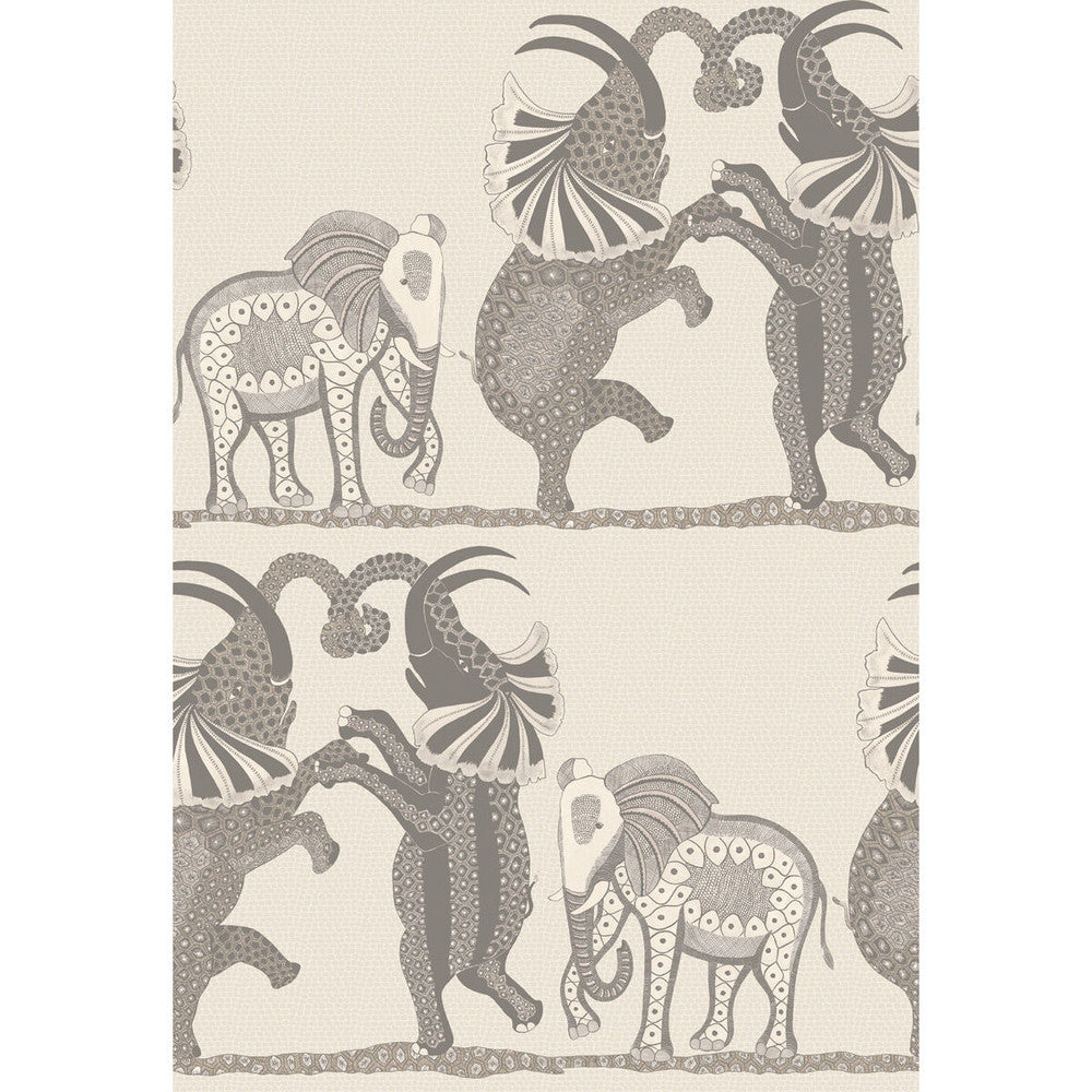 Safari Dance Pale Stone & Grey by Cole & Son Designer Wallcovering COLE & SON ARDMORE PAPER - 100% United Kingdom - Horizontal: - and Vertical: 30 20.5 - Swanky Fabrics -