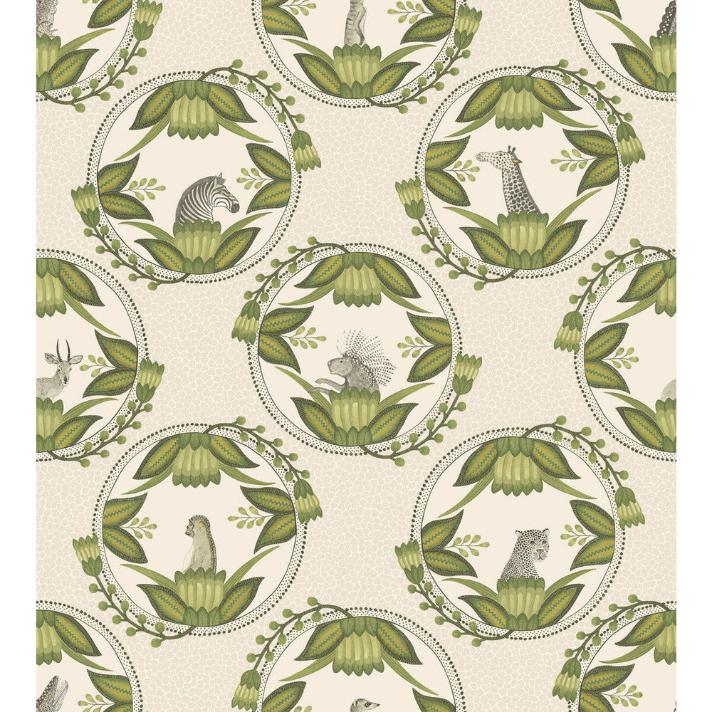 Ardmore Cameos Stone & Green by Cole & Son Designer Wallcovering COLE & SON ARDMORE PAPER - 100% United Kingdom - Horizontal: - and Vertical: 30 27 - Swanky Fabrics -