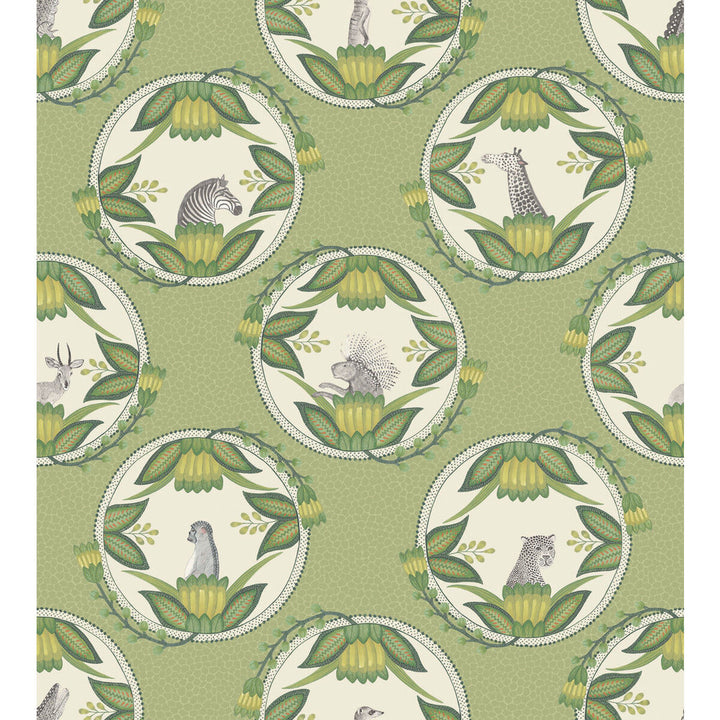 Ardmore Cameos Green by Cole & Son Designer Wallcovering COLE & SON ARDMORE PAPER - 100% United Kingdom Horizontal: and Vertical: 30 27 - Swanky Fabrics -
