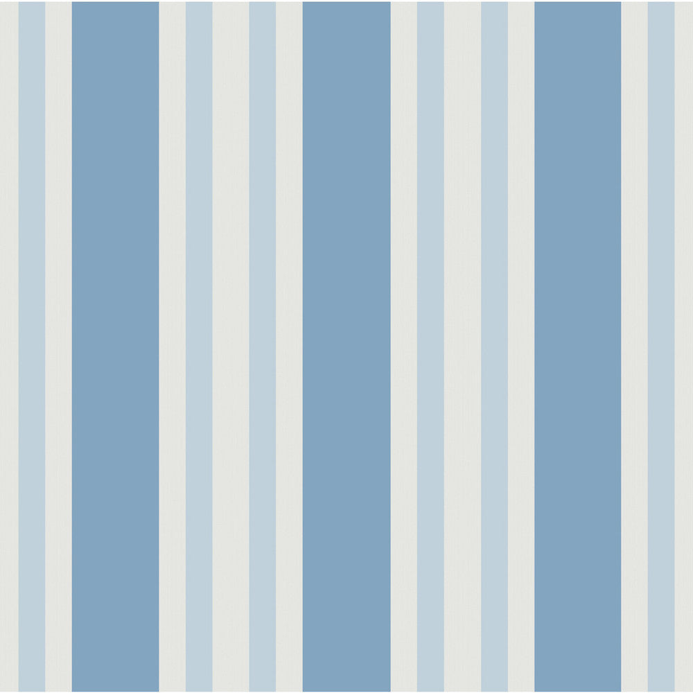 Polo Stripe Blue by Cole & Son Designer Wallcovering COLE & SON MARQUEE STRIPES PAPER - 100% United Kingdom Horizontal: 20.5 and Vertical: 0 20.5 - Swanky Fabrics -