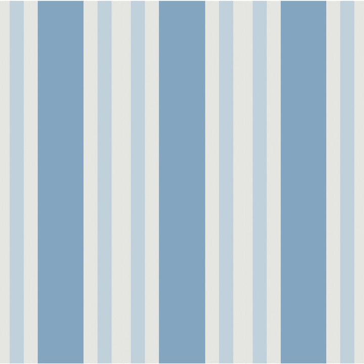 Polo Stripe Blue by Cole & Son Designer Wallcovering COLE & SON MARQUEE STRIPES PAPER - 100% United Kingdom Horizontal: 20.5 and Vertical: 0 20.5 - Swanky Fabrics -