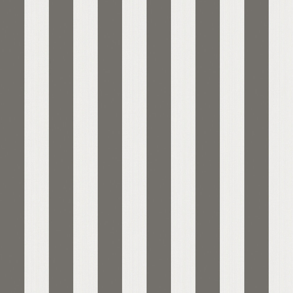 Regatta Stripe Black/White/Linen by Cole & Son Designer Wallcovering COLE & SON MARQUEE STRIPES PAPER - 100% United Kingdom Horizontal: 20.5 and Vertical: 0 20.5 - Swanky Fabrics -