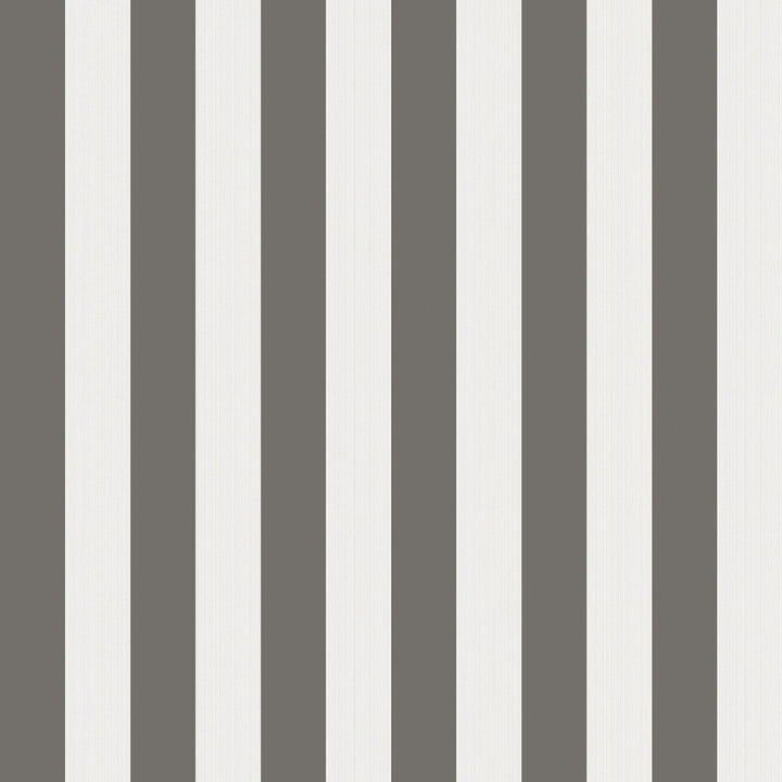 Regatta Stripe Black/White/Linen by Cole & Son Designer Wallcovering COLE & SON MARQUEE STRIPES PAPER - 100% United Kingdom Horizontal: 20.5 and Vertical: 0 20.5 - Swanky Fabrics -