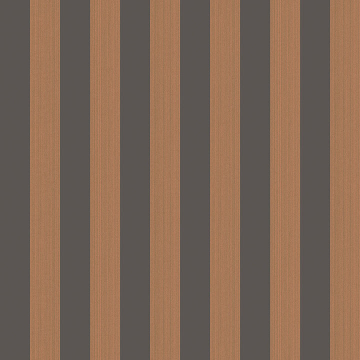 Regatta Stripe Tan + Black by Cole & Son Designer Wallcovering COLE & SON MARQUEE STRIPES PAPER - 100% United Kingdom - Horizontal: 20.5 and Vertical: 0 20.5 - Swanky Fabrics -