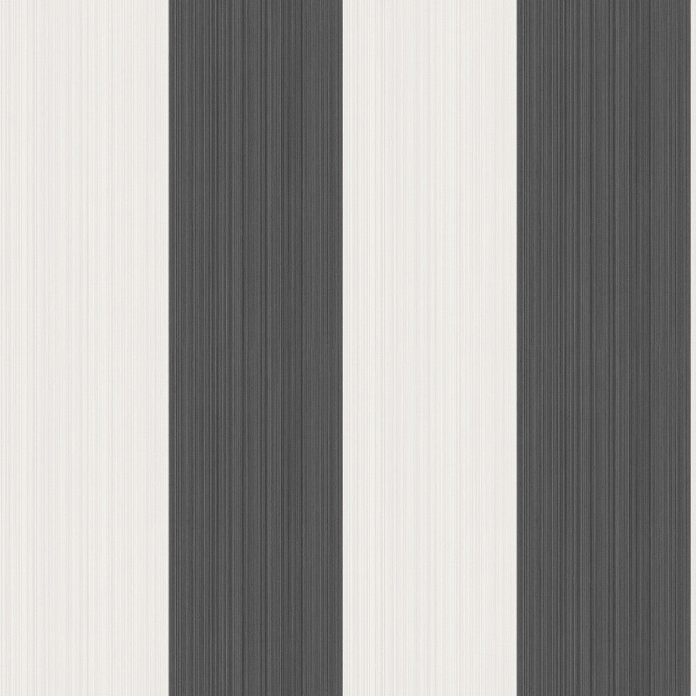 Jaspe Stripe Black + White by Cole & Son Designer Wallcovering COLE & SON MARQUEE STRIPES PAPER - 100% United Kingdom - Horizontal: 20.5 and Vertical: 0 20.5 - Swanky Fabrics -