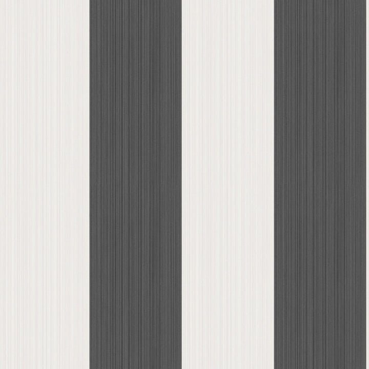 Jaspe Stripe Black + White by Cole & Son Designer Wallcovering COLE & SON MARQUEE STRIPES PAPER - 100% United Kingdom Horizontal: 20.5 and Vertical: 0 20.5 - Swanky Fabrics -