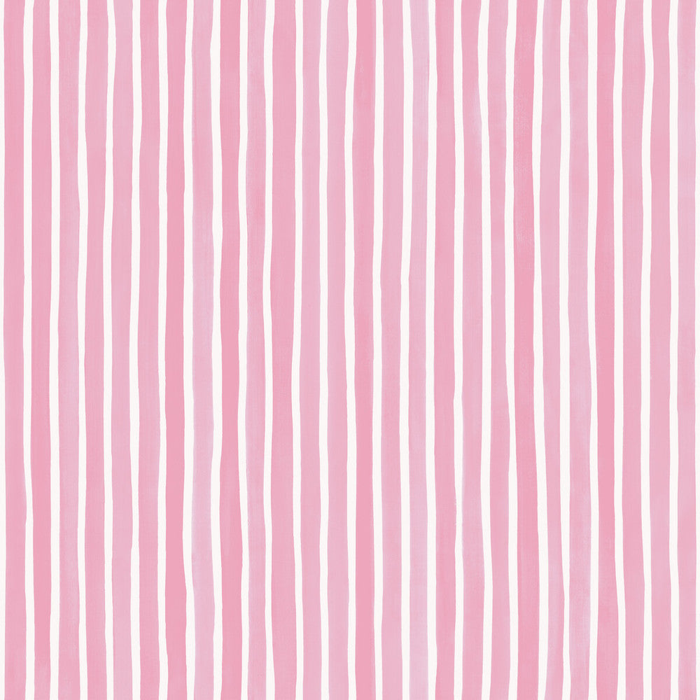Croquet Stripe Soft Pink by Cole & Son Designer Wallcovering COLE & SON MARQUEE STRIPES PAPER - 100% United Kingdom - Horizontal: 20.5 and Vertical: 0 20.5 - Swanky Fabrics -