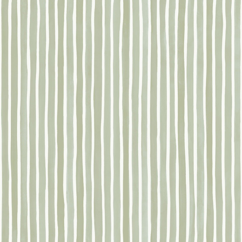 Croquet Stripe Olive by Cole & Son Designer Wallcovering COLE & SON MARQUEE STRIPES PAPER - 100% United Kingdom Horizontal: 20.5 and Vertical: 0 20.5 - Swanky Fabrics -