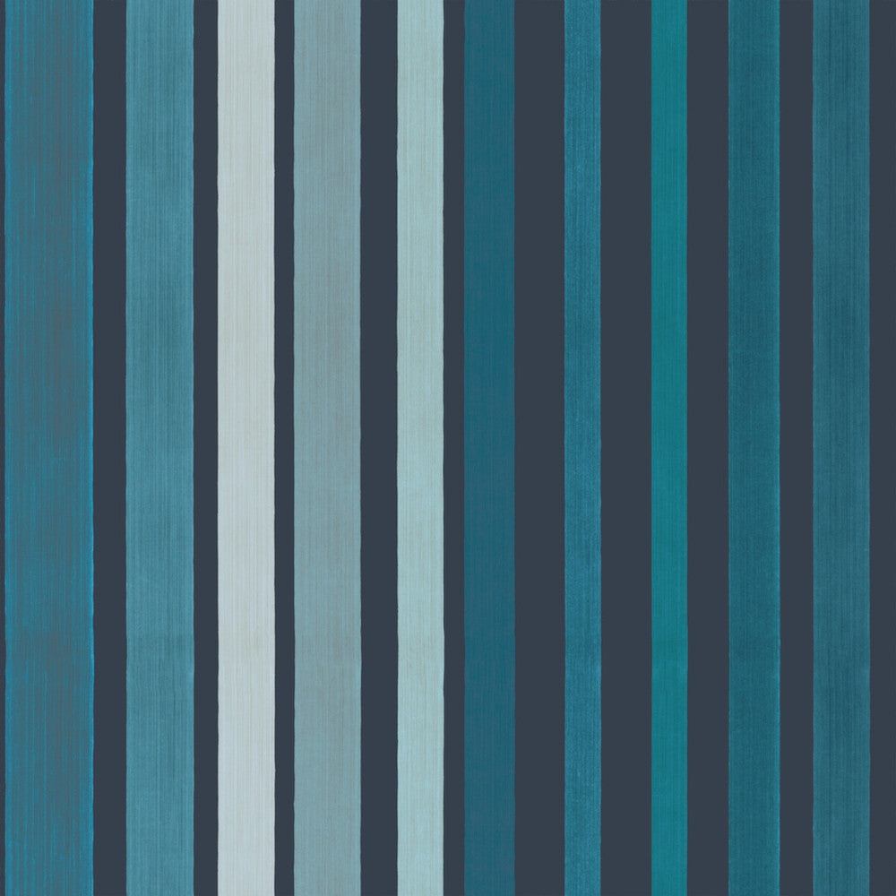 Carousel Stripe Blue by Cole & Son Designer Wallcovering COLE & SON MARQUEE STRIPES PAPER - 100% United Kingdom Horizontal: 20.5 and Vertical: 20.5 - Swanky Fabrics -