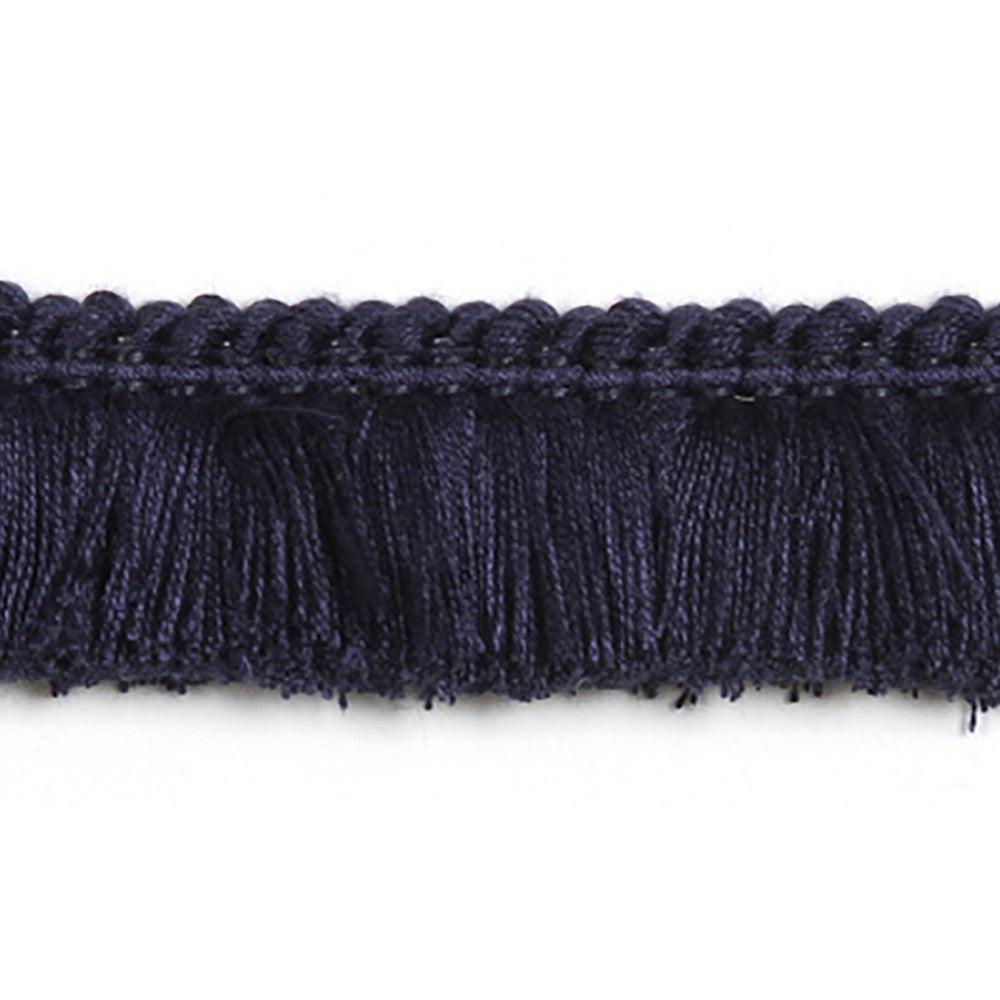 Hellenic Key Brushed Fringe Marine by Europatex Designer Fabric Hellenic 97% Fibranne, 2% Polyester, 1% Nylon 1.25 inches - Swanky Fabrics -