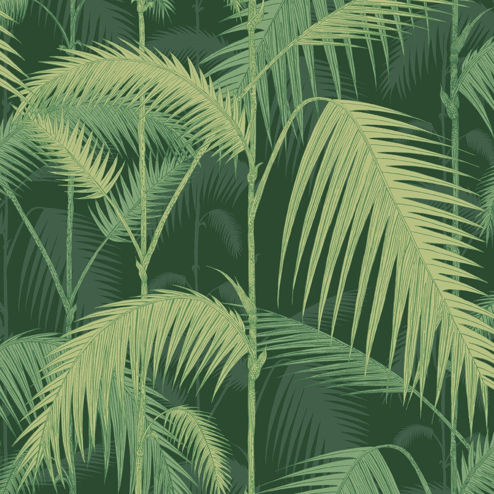 Palm Jungle Leaf Green by Cole & Son Designer Wallcovering COLE & SON ICONS PAPER - 100% United Kingdom - Horizontal: 20.5 and Vertical: 25 20.5 - Swanky Fabrics -