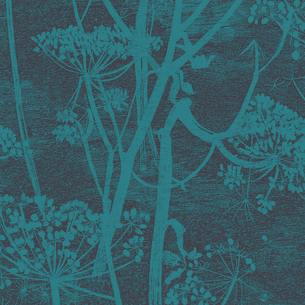 Cow Parsley Teal by Cole & Son Designer Wallcovering COLE & SON ICONS PAPER - 100% United Kingdom - Horizontal: - and Vertical: 30 21 - Swanky Fabrics -