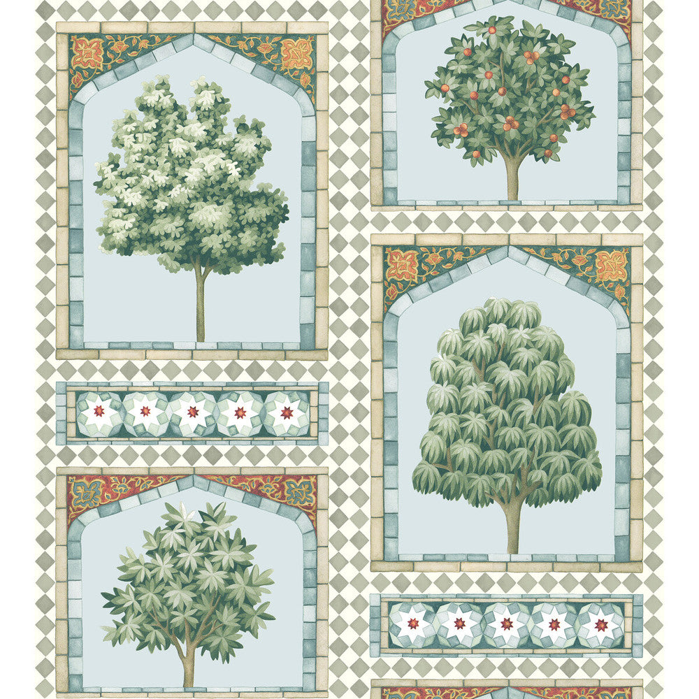 Sultan'S Palace Print Room Blue & Duck Egg by Cole & Son Designer Wallcovering COLE & SON MARTYN LAWRENCE BULLARD PAPER - 100% United Kingdom Horizontal: and Vertical: 30 27 - Swanky Fabrics -