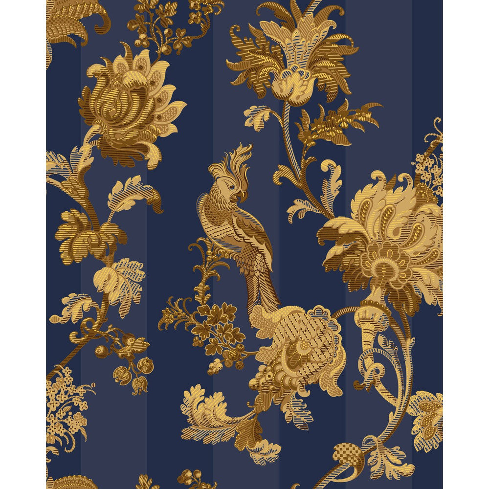 Zerzura Royal Blue & Gold by Cole & Son Designer Wallcovering COLE & SON MARTYN LAWRENCE BULLARD PAPER - 100% United Kingdom Horizontal: and Vertical: 25.2 20.5 - Swanky Fabrics -