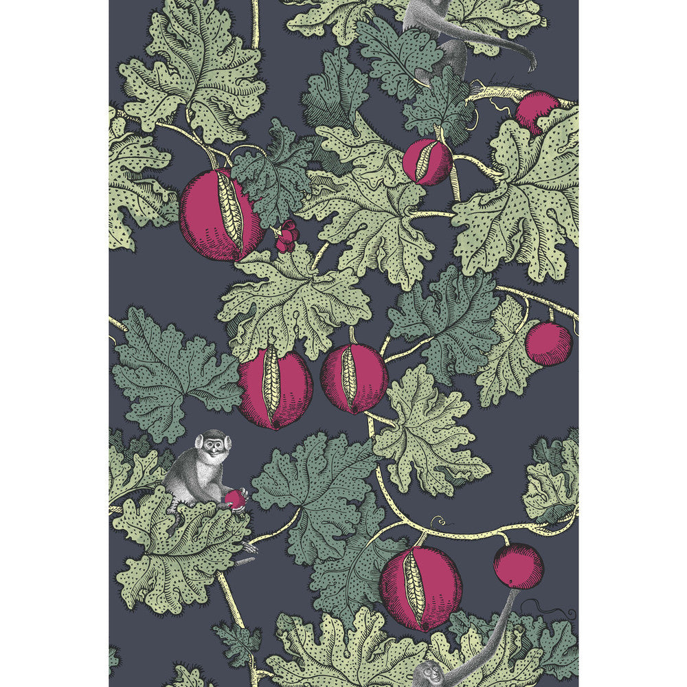 Frutto Proibito Ink & Magenta by Cole & Son Designer Wallcovering COLE & SON FORNASETTI PAPER - 100% United Kingdom Horizontal: and Vertical: 30 20.5 - Swanky Fabrics -