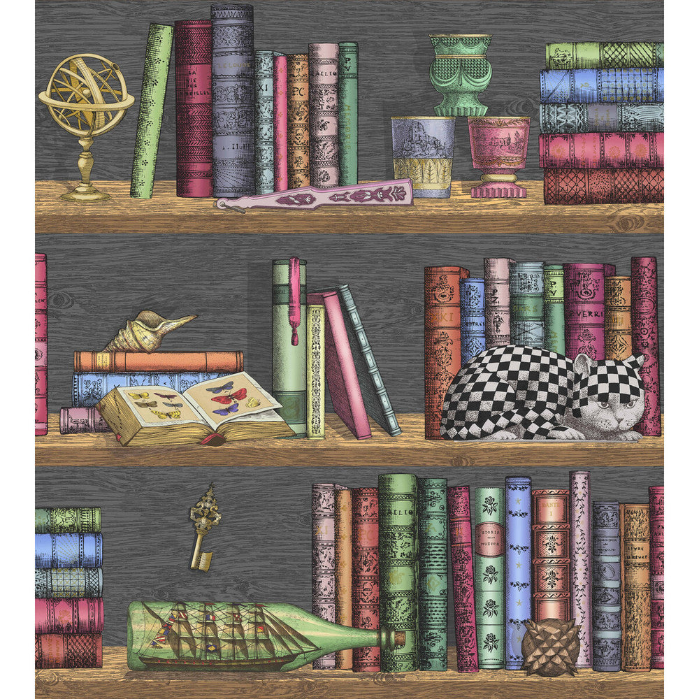 Libreria Rich Multi by Cole & Son Designer Wallcovering COLE & SON FORNASETTI SENZA TEMPO PAPER - 100% United Kingdom - Horizontal: 27 and Vertical: 30 27 - Swanky Fabrics -