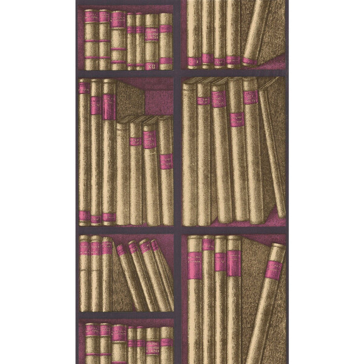 Ex Libris Gold/Magenta by Cole & Son Designer Wallcovering COLE & SON FORNASETTI SENZA TEMPO PAPER - 100% United Kingdom - Horizontal: 20.5 and Vertical: 29.9 20.5 - Swanky Fabrics -