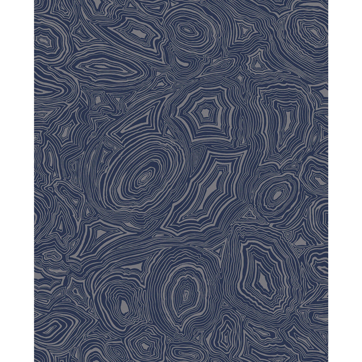 Malachite Midnight/Silver by Cole & Son Designer Wallcovering COLE & SON FORNASETTI SENZA TEMPO PAPER - 100% United Kingdom Horizontal: 20.5 and Vertical: 25.2 20.5 - Swanky Fabrics -