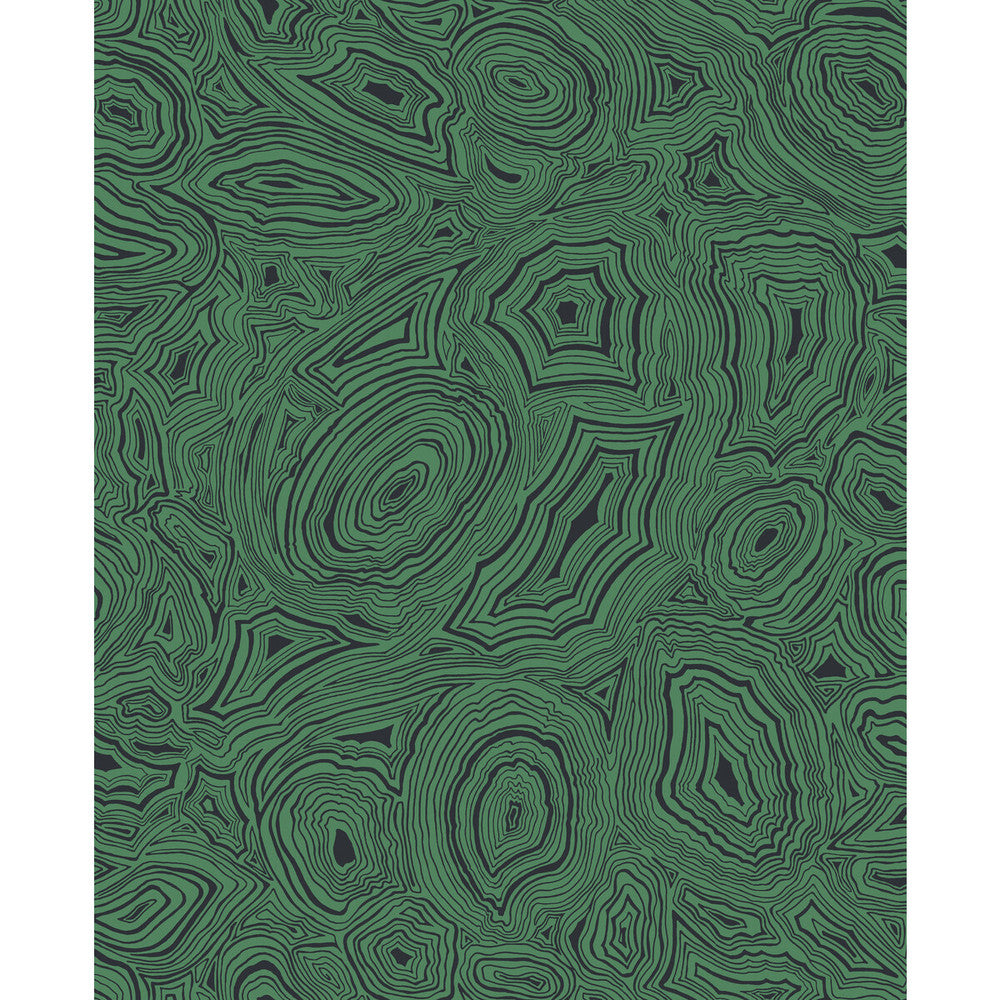 Malachite Emerald/Black by Cole & Son Designer Wallcovering COLE & SON FORNASETTI SENZA TEMPO PAPER - 100% United Kingdom Horizontal: 20.5 and Vertical: 25.2 20.5 - Swanky Fabrics -