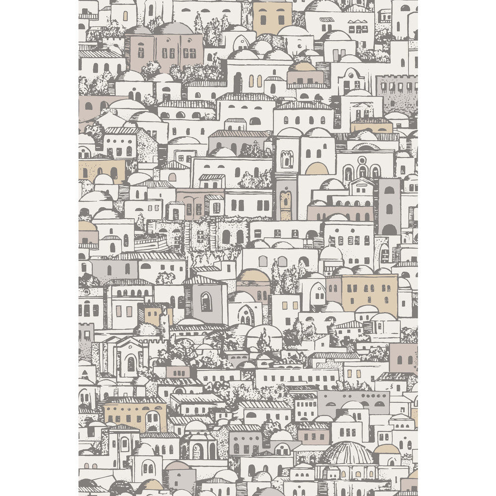 Mediterranea White/Gilver by Cole & Son Designer Wallcovering COLE & SON FORNASETTI SENZA TEMPO PAPER - 100% United Kingdom Horizontal: 20.5 and Vertical: 29.9 20.5 - Swanky Fabrics -
