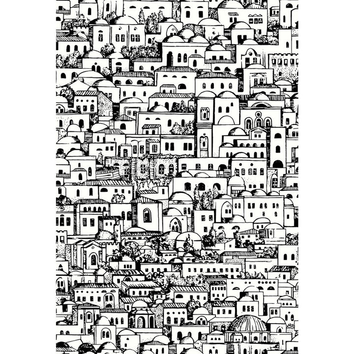 Mediterranea White/Black by Cole & Son Designer Wallcovering COLE & SON FORNASETTI SENZA TEMPO PAPER - 100% United Kingdom Horizontal: 20.5 and Vertical: 29.9 20.5 - Swanky Fabrics -