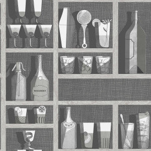Cocktails Soot/Snow by Cole & Son Designer Wallcovering