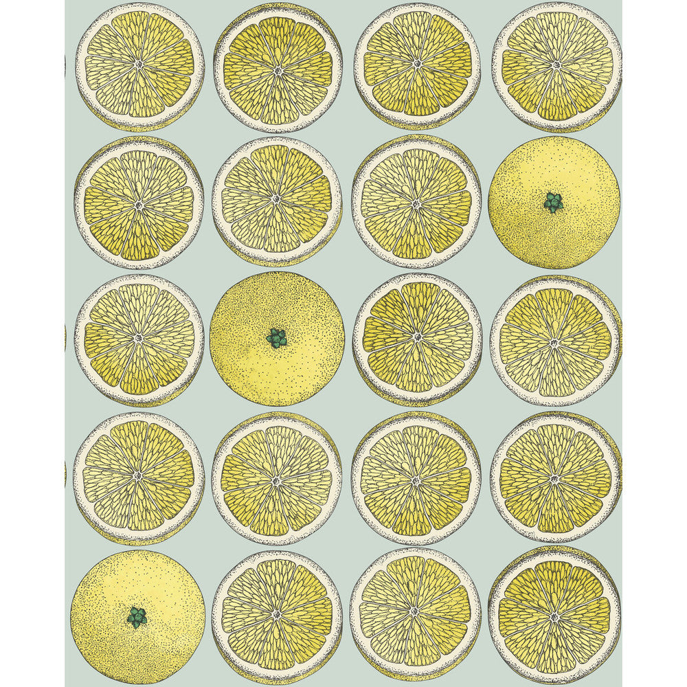 Arance Lemon/Seafoam by Cole & Son Wallcovering Cole & Son Wallcovering Arance Lemon/SeafoamWallcovering COLE & SON FORNASETTI SENZA TEMPO PAPER - 100% United Kingdom </p><p>Repeat: H: 20.5, V: 25.2 20.5 - Fabric Carolina -