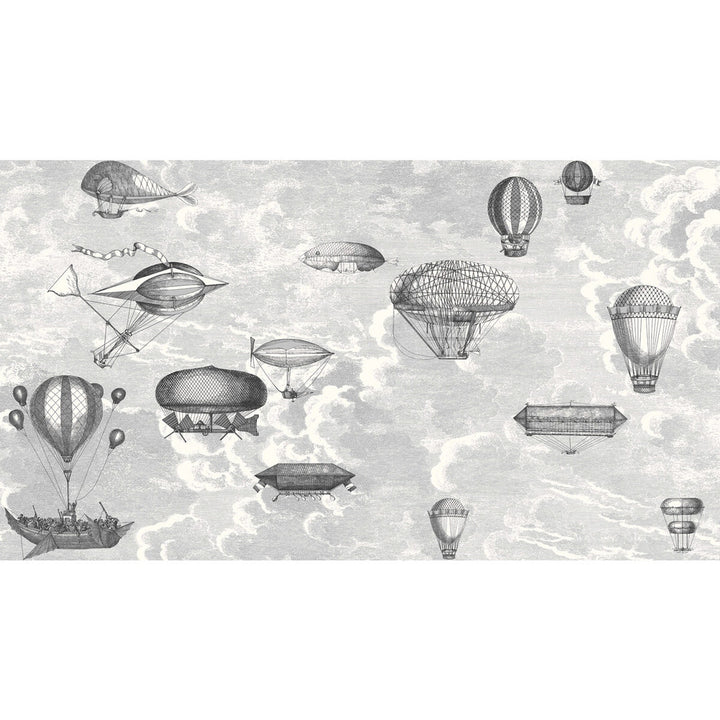 Macchine Volanti Soot/Snow by Cole & Son Designer Wallcovering COLE & SON FORNASETTI SENZA TEMPO PAPER - 100% United Kingdom Horizontal: 54 and Vertical: 30 54 - Swanky Fabrics -