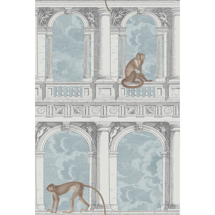 Procuratie Con Vista Stone & Powder Blue by Cole & Son Designer Wallcovering COLE & SON FORNASETTI PAPER - 100% United Kingdom Horizontal: and Vertical: 40 27 - Swanky Fabrics -