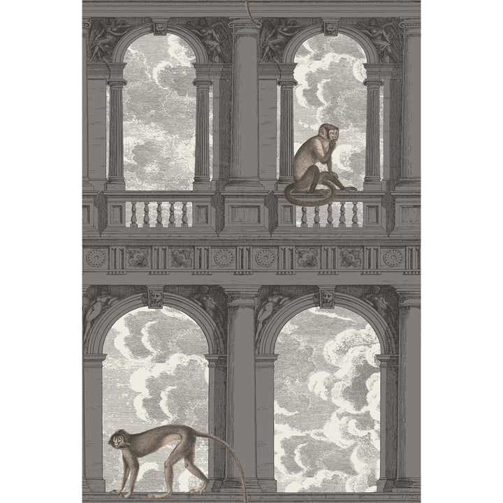 Procuratie Con Vista Soot & Snow by Cole & Son Designer Wallcovering COLE & SON FORNASETTI PAPER - 100% United Kingdom - Horizontal: 27 and Vertical: 40 27 - Swanky Fabrics -