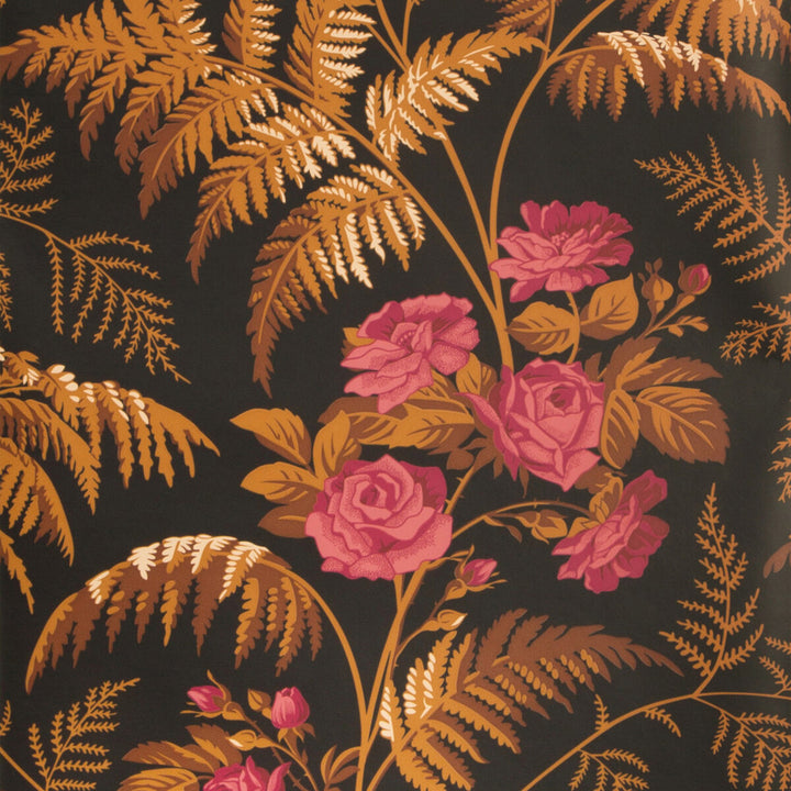 Rose Cerise/B Orange/Black by Cole & Son Designer Wallcovering COLE & SON BOTANICAL BOTANICA PAPER - 100% United Kingdom Horizontal: and Vertical: 25.2 20.5 - Swanky Fabrics -