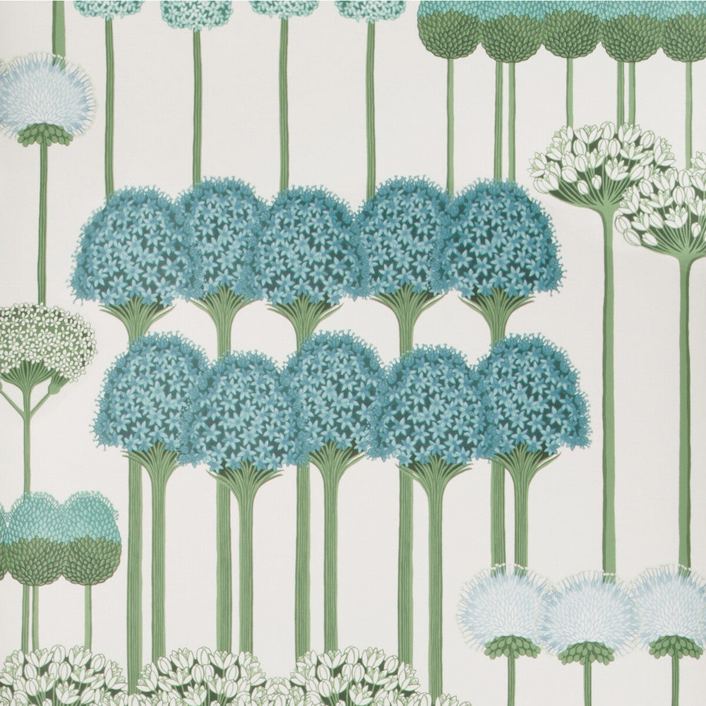 Allium Teal/Jade/White by Cole & Son Designer Wallcovering COLE & SON BOTANICAL BOTANICA PAPER - 100% United Kingdom Horizontal: and Vertical: 30 20.5 - Swanky Fabrics -