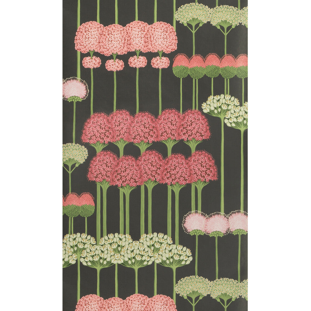 Allium Coral/L Green/Char by Cole & Son Designer Wallcovering COLE & SON BOTANICAL BOTANICA PAPER - 100% United Kingdom Horizontal: and Vertical: 30 20.5 - Swanky Fabrics -