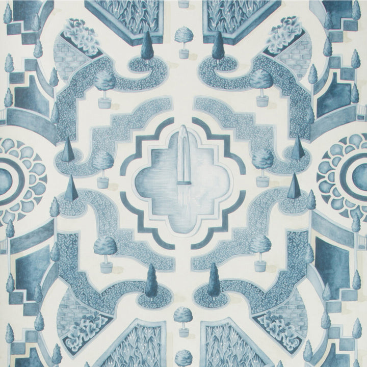 Topiary China Blue by Cole & Son Designer Wallcovering COLE & SON BOTANICAL BOTANICA PAPER - 100% United Kingdom Horizontal: 20.5 and Vertical: 30 20.5 - Swanky Fabrics -