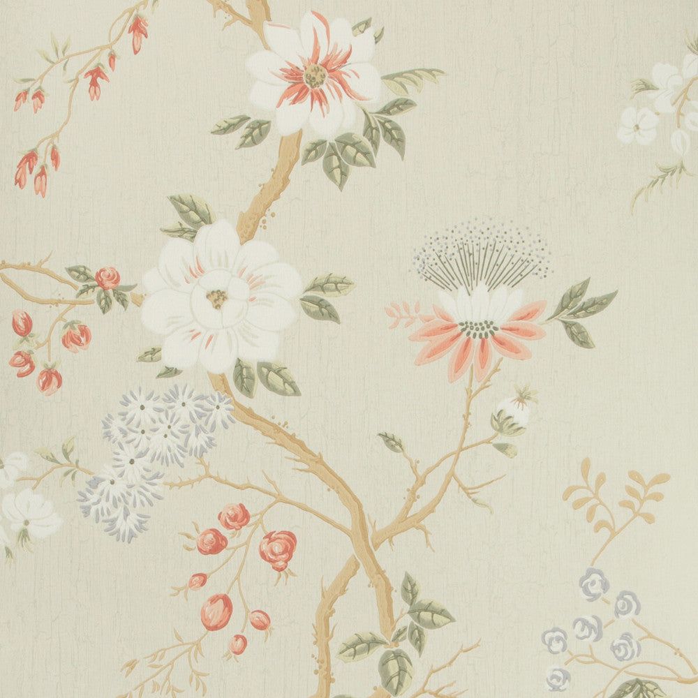 Camellia Coral/D Egg/Ednil by Cole & Son Designer Wallcovering COLE & SON BOTANICAL BOTANICA PAPER - 100% United Kingdom - Horizontal: - and Vertical: 24 20.5 - Swanky Fabrics -