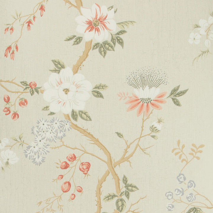 Camellia Coral/D Egg/Ednil by Cole & Son Designer Wallcovering COLE & SON BOTANICAL BOTANICA PAPER - 100% United Kingdom - Horizontal: - and Vertical: 24 20.5 - Swanky Fabrics -