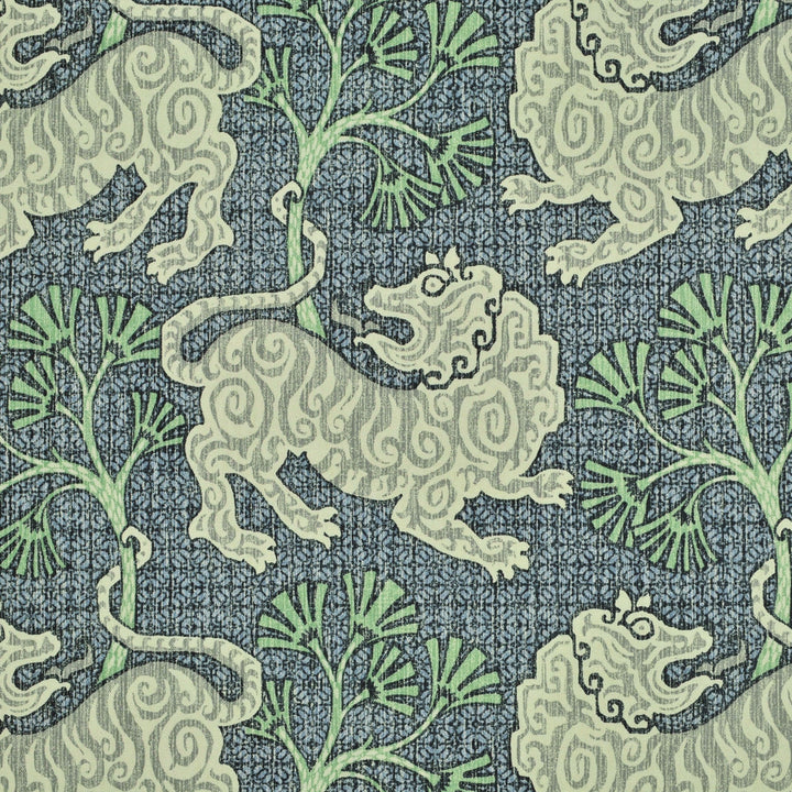 Lion Dance Indigo 1 by P Kaufmann Fabrics Designer Fabric