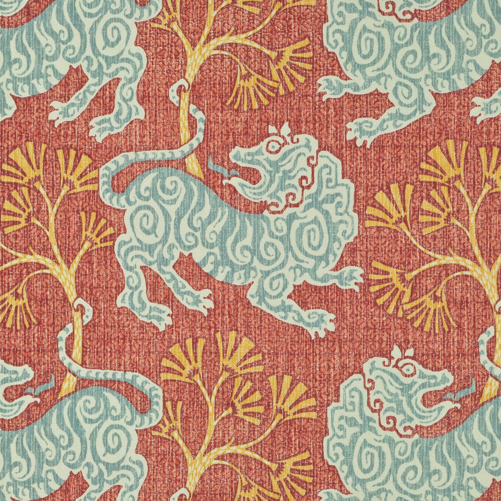 Lion Dance Rouge 2 by P Kaufmann Fabrics Designer Fabric