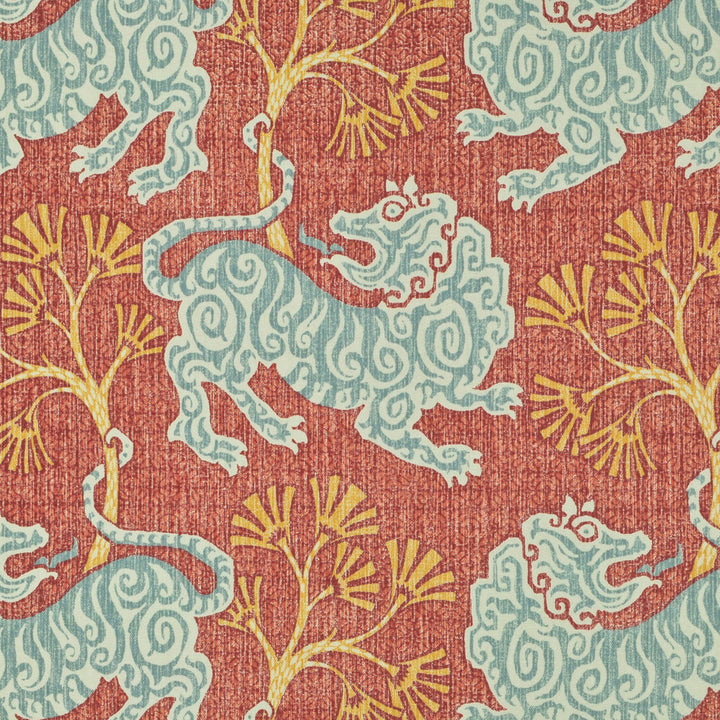 Lion Dance Rouge 2 by P Kaufmann Fabrics Designer Fabric