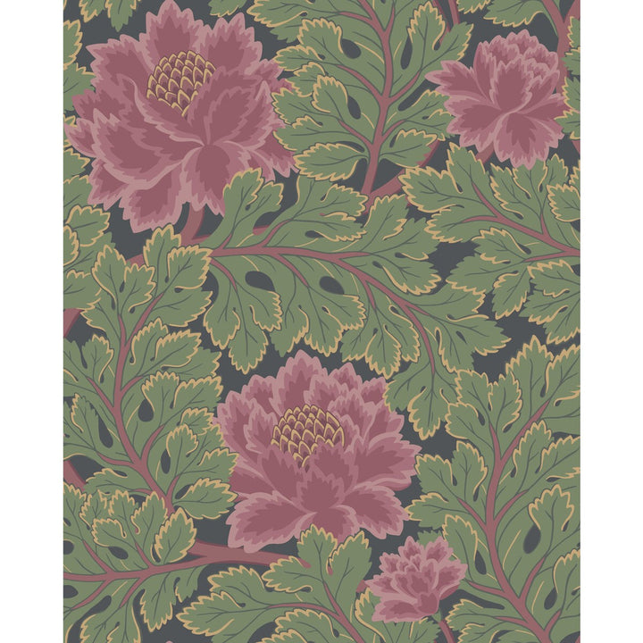 Aurora Rose/Forest/Char by Cole & Son Designer Wallcovering COLE & SON PEARWOOD PAPER - 100% United Kingdom Horizontal: 20.5 and Vertical: 25.5 20.5 - Swanky Fabrics -